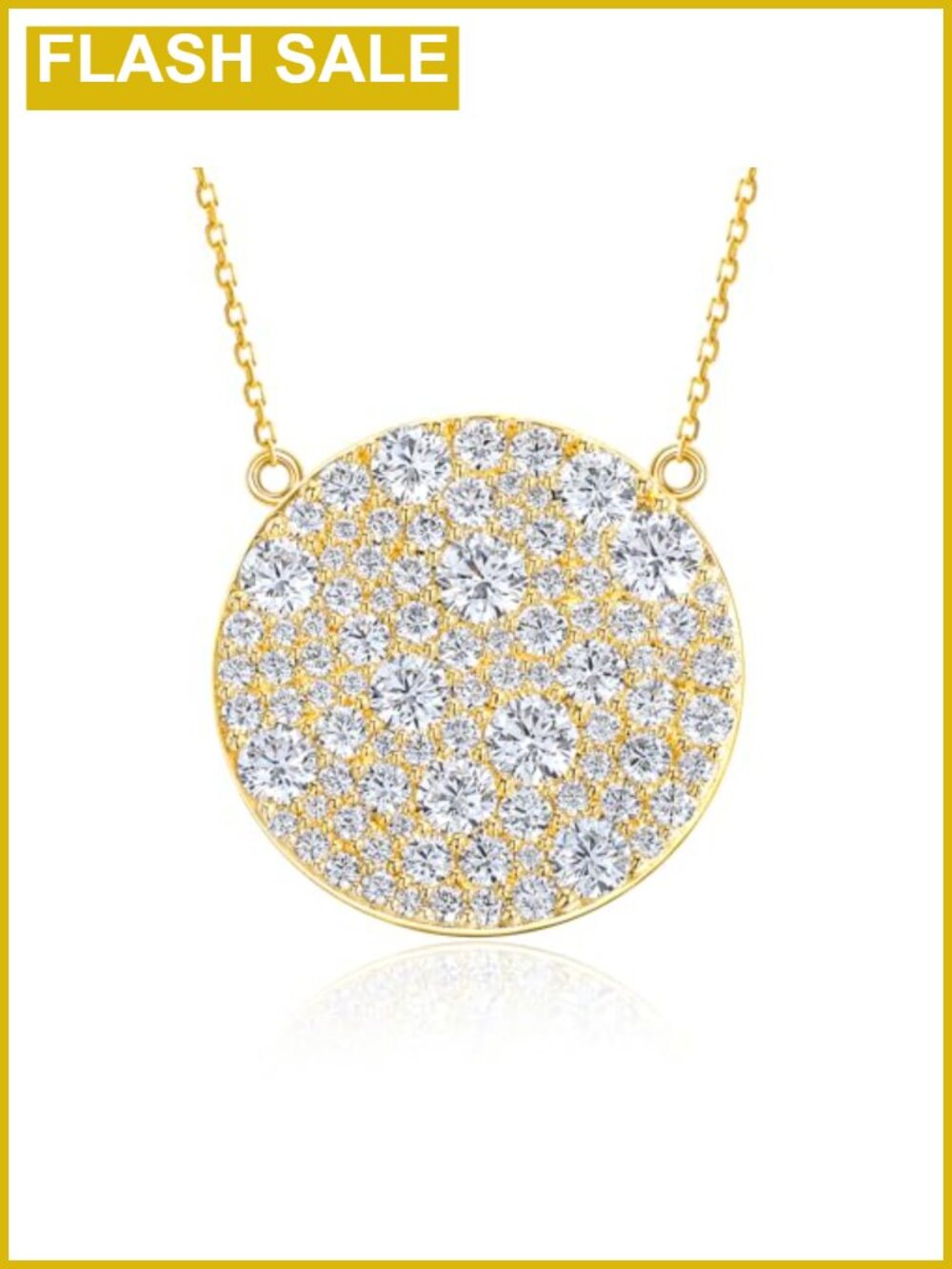 14K Gold Plated Sterling Silver Pave Birthstone Pendant Necklace